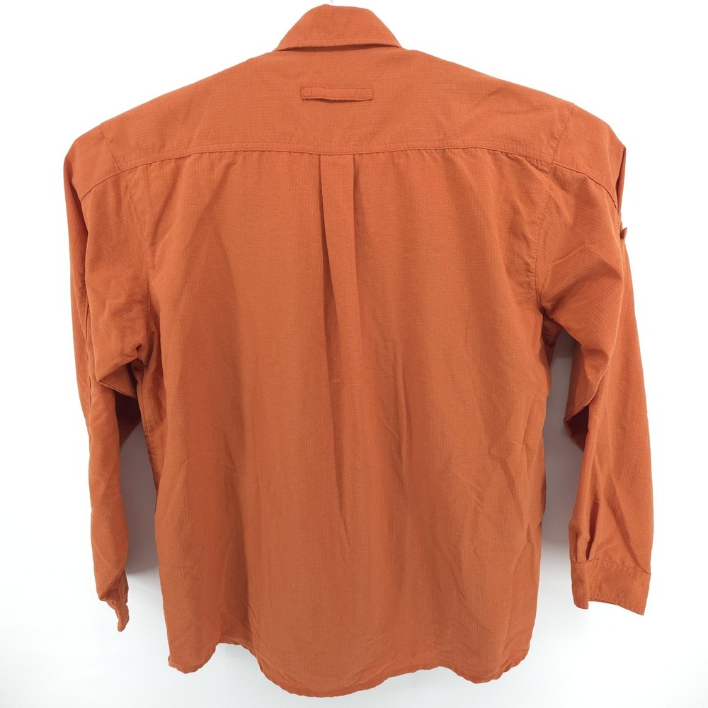 LL Bean Fishing Shirt Mens Large Orange Button Down Pockets Vented Outdoors - Picture 4 of 7